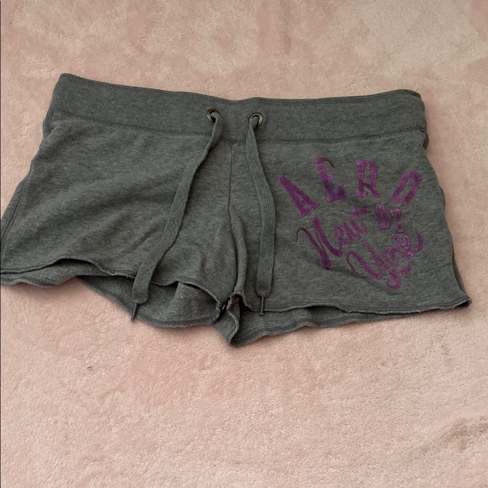 Gray Athletic Shorts with Unique Design and Stretchy Fabric